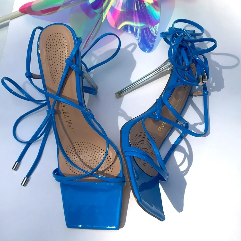 AZALEA WANG All Through The Night Stiletto Sandal in Blue - Picture 12 of 14